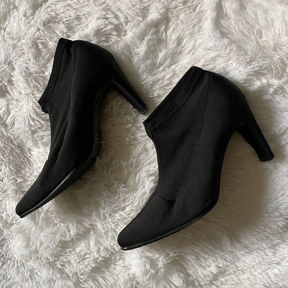 Bellini Boots Sock Pull On Booties Black Heeled Women’s Size 7W - Picture 2 of 15